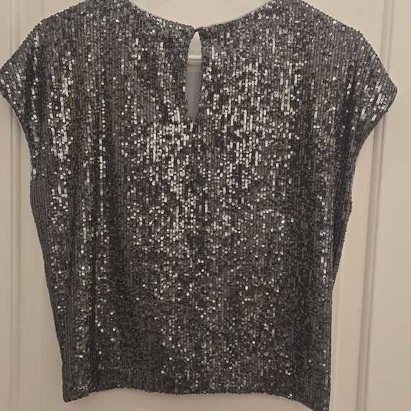 Loft Silver Sequin Women's Top, SIZE s, NWOT - Picture 2 of 2